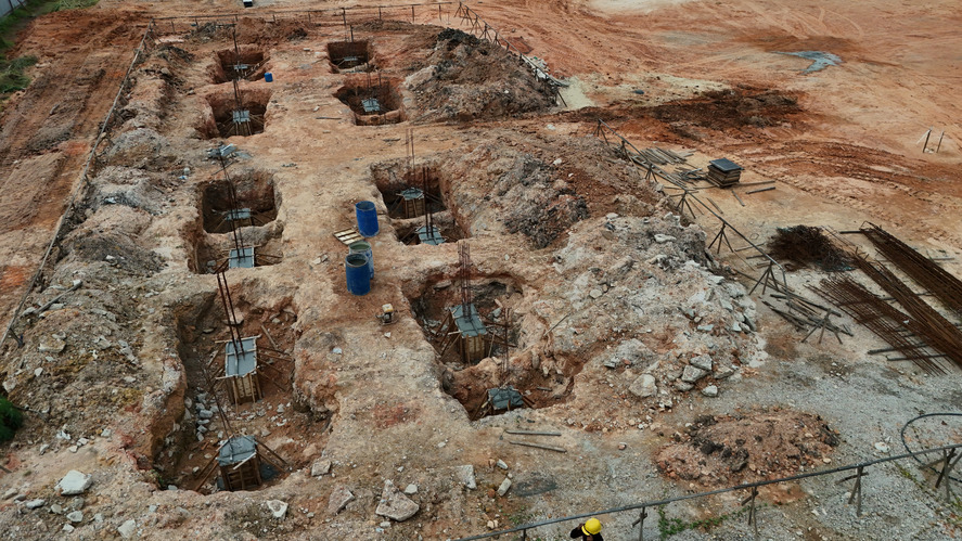 YBK Industrial Park Construction Progress - Foundation Works Phase in Jenjarom